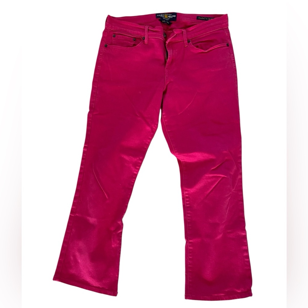 Lucky Brand Sweet and cropped Bright Pink Jeans size 10